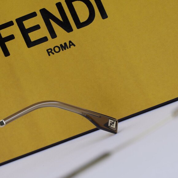 Fendi FE40141U 32E Rectangle Sunglasses - Gold/Brown - Picture 8 of 12